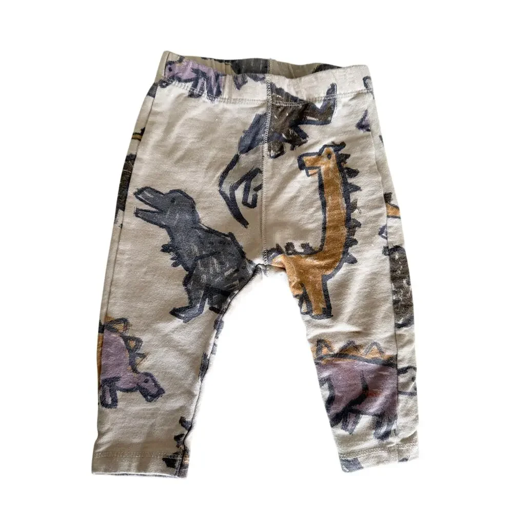 Zara Baby Mustard Tee & Dino Jogger Set - 6-9 Months